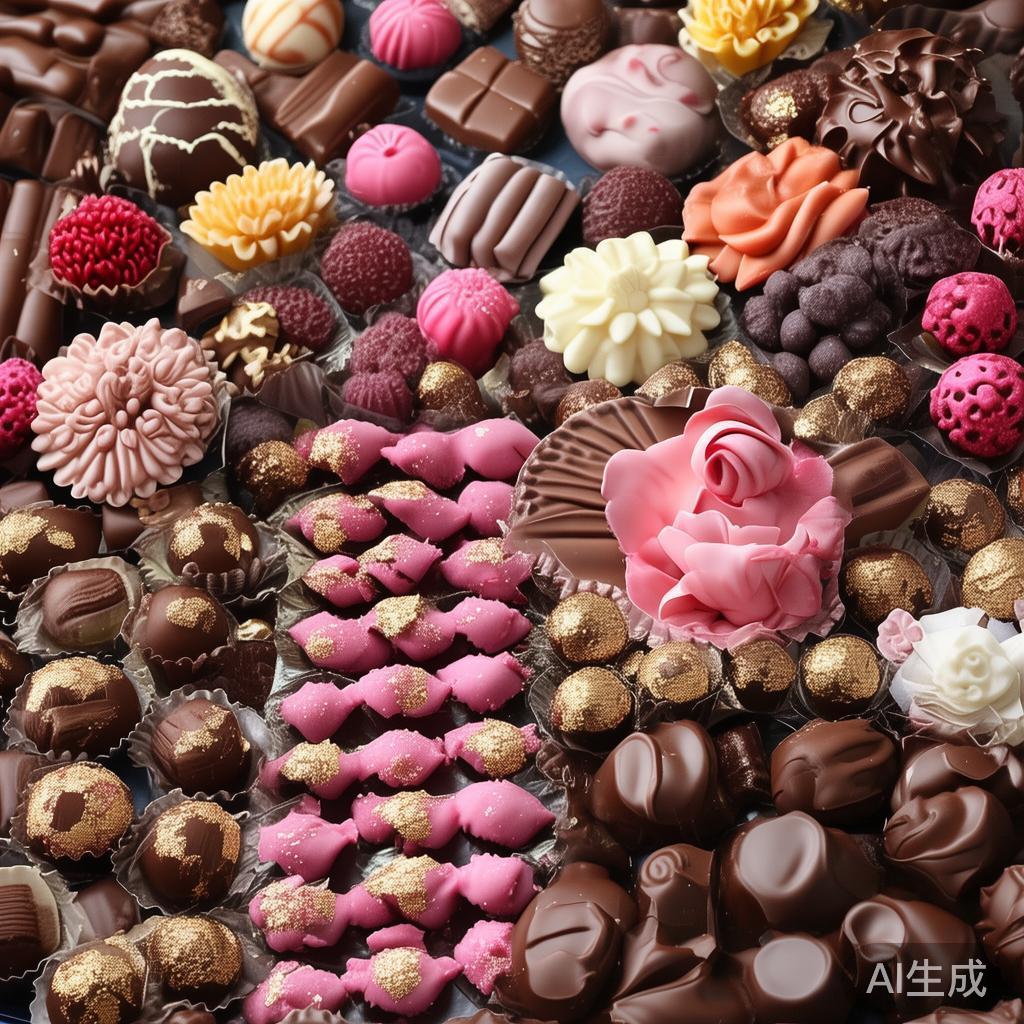 甜蜜糖果派对中的巧克力美味图片欣赏与甜趣分享 巧克力的多样款式与制作工艺
尤其值得一提的是巧克