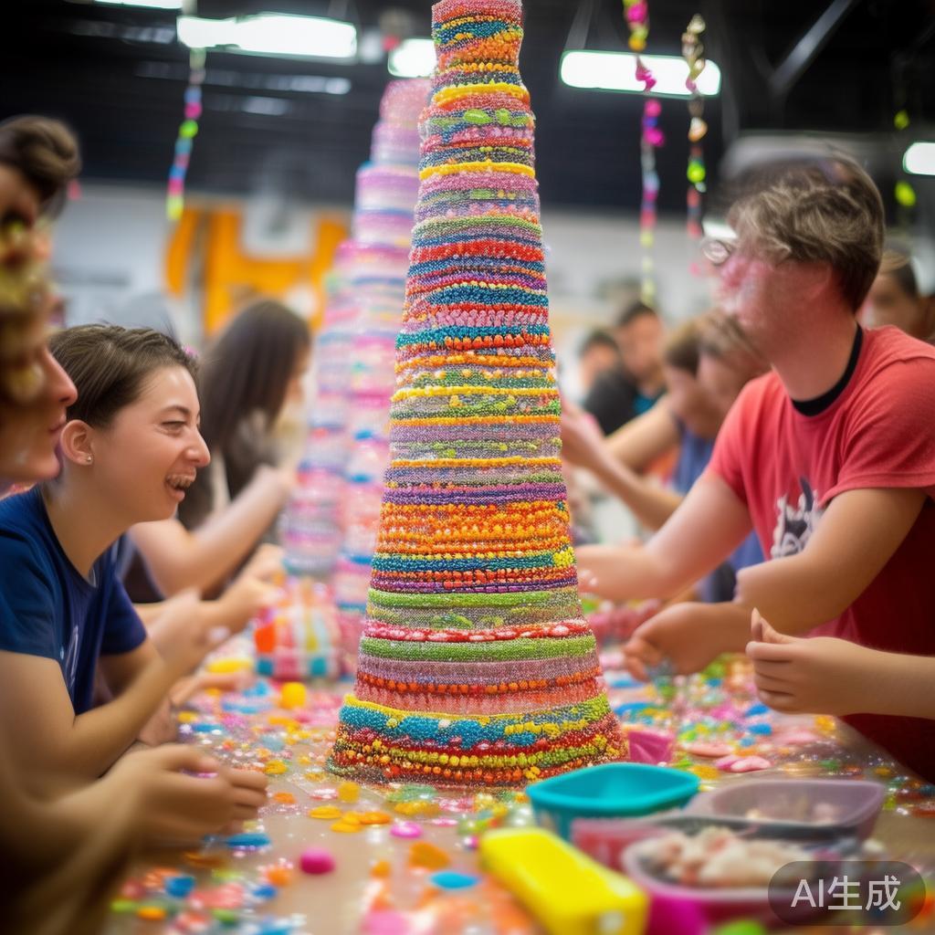 趣味十足的派对游戏糖果大集合:欢乐无限的精彩时刻 利用糖果创建高塔,是测试团队协作与耐心的极佳选择。