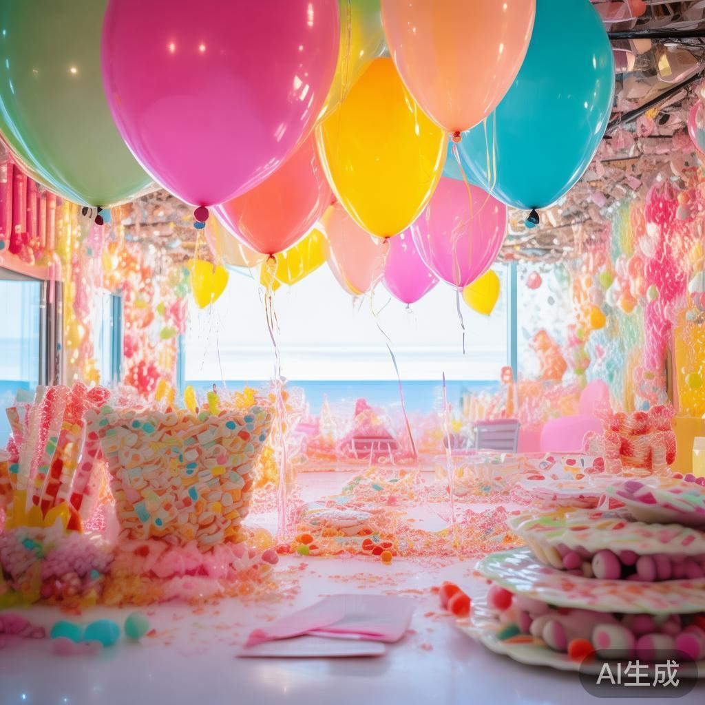 夏日糖果派对狂欢盛宴:尽情畅享甜蜜美味时光 一个吸引人的派对离不开鲜明的主题和巧妙的设计。可以